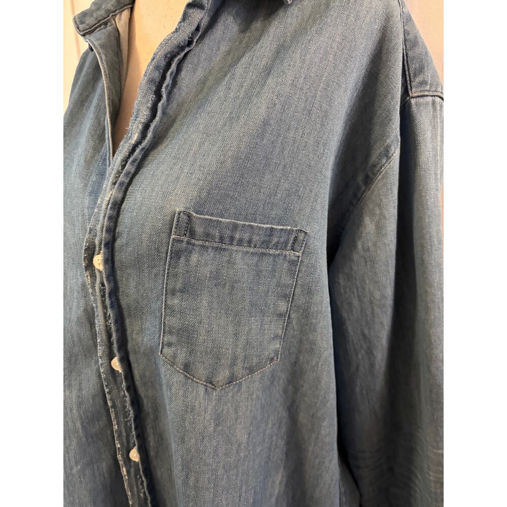 Frank & Eileen Blue Chambray Shirt Dress Medium - Picture 5 of 14